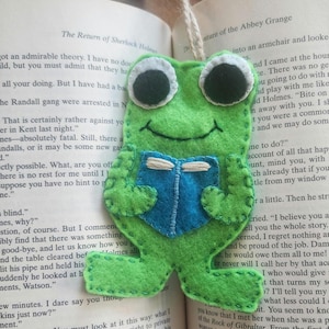 Frog Bookmark, Felt Bookmark, Customize Bookmark, Teacher Gift, Readers Gift