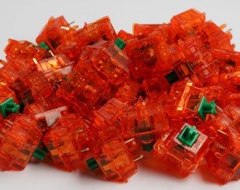 Premium Lubed and Filmed C3 EQUALZ Tangerine Linear 67g Switches (10 Pack)