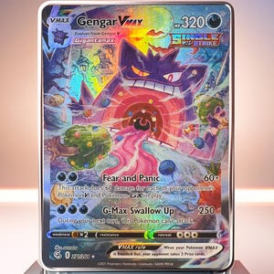 Gengar VMAX Proxy Card – Fusion Strike – Alternate Art (V2) – Premium Quality | Proxy/DIY [English or Japanese] | Textured Holographic