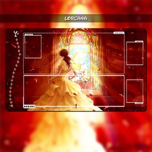 Beauty | Playmat TCG for DISNEY Lorcana (With or Whitout Zones) | 24*14in (60*35cm) | Trading Card Game Playmat | I Gamers Gift