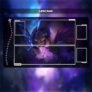 Beast | Playmat TCG for DISNEY Lorcana (With or Whitout Zones) | 24*14in (60*35cm) | Trading Card Game Playmat | I Gamers Gift