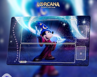 Mickey Mouse Playmat Disney Lorcana – Custom TCG Mat | Sorcerer's Apprentice Neoprene Mat | Card Game Gift | Collector Mousepad