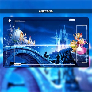 Cinderella | Playmat TCG for DISNEY Lorcana (With or Whitout Zones) | 24*14in (60*35cm) | Trading Card Game Playmat | I Gamers Gift