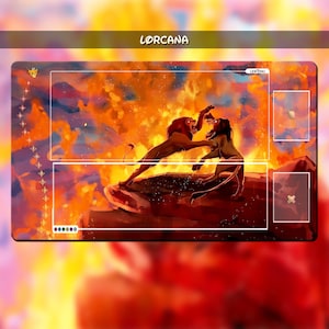 Scar X Simba | Playmat TCG for DISNEY Lorcana (With or Whitout Zones) | 24*14in (60*35cm) | Trading Card Game Playmat | I Gamers Gift