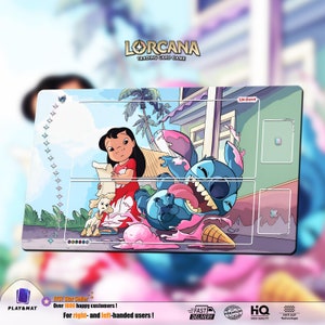 Lilo & Stitch | Playmat TCG for DISNEY Lorcana (With or Whitout Zones) | 24*14in (60*35cm) | Trading Card Game Playmat | I Gamers Gift