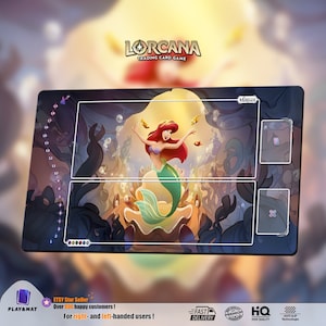 Ariel Playmat for Disney Lorcana – Custom TCG Mat | Underwater Fantasy Design | Neoprene Game Mat with Optional Lore Track & Zones