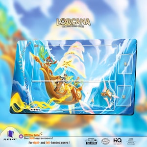 Azurite sea Chapter 6 | Playmat TCG for DISNEY Lorcana (With or Whitout Zones) |24*14in (60*35cm)| Trading Card Game Playmat | I Gamers Gift