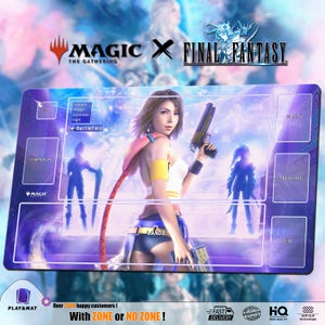 Yuna Gun Girls - MTG x FF Playmat/Deskmat | Universes Beyond TCG Mat 24x14" | Ultra Quality Print | Custom Design | Stitched Edge
