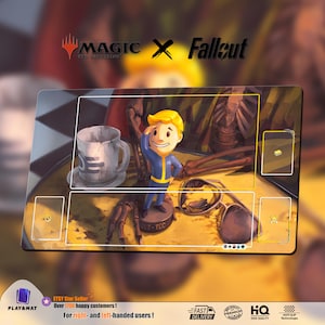 Bobblehead - LIMITED | Playmat MTG FALLOUT | 60*35cm(24*14in) | Custom Design | Gift for Player, Gamer or Fan