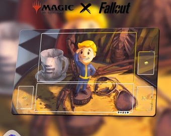 Bobblehead - LIMITED | Playmat MTG FALLOUT | 60*35cm(24*14in) | Custom Design | Gift for Player, Gamer or Fan