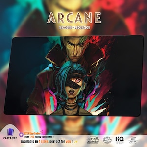 SILCO X JINX | MousePad/DeskMat Arcane LOL | Available in 4 sizes | Sewn Edge | 30% off orders of 2 items or more !