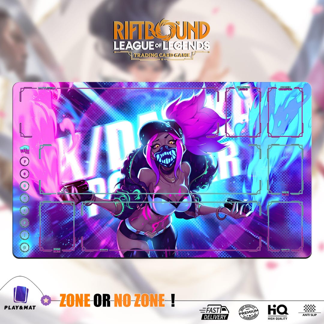 KDA Akali Playmat - RIFTBOUND TCG League of Legends | 24x14inches ...