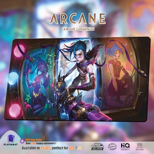 JINX - Between good and evil | MousePad/DeskMat Arcane LOL | Available in 4 sizes | Sewn Edge | 30% off orders of 2 items or more !