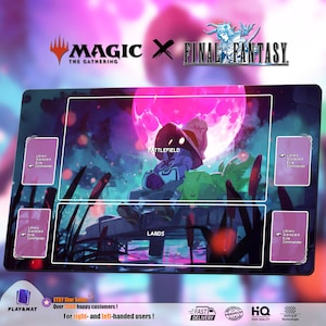 Vivi Ornitier MTG x FF Playmat | Universes Beyond TCG Mat 24x14" | Cloud Tifa Sephiroth Art | Custom Design | Gift for Player, Gamer or Fan