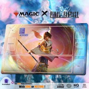 Yuna - MTG x FF Playmat/Deskmat | Universes Beyond TCG Mat 24x14" | Ultra Quality Print | Custom Design | Stitched Edge