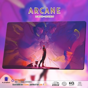 SISTER | MousePad/DeskMat Arcane LOL | Available in 4 sizes | Sewn Edge | 30% off orders of 2 items or more !