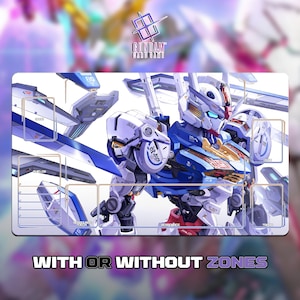 Gundam Aerial | Playmat Gundam Card Game | TCG Deskmat/Playmat size 24x14inches (60x35cm) | HD Print | Custom Design | Stitched Edge