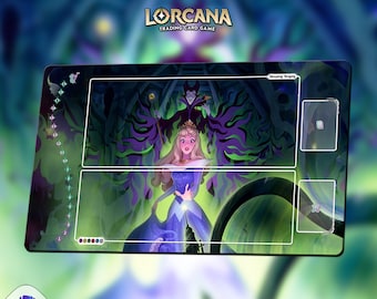 Aurora | Playmat TCG for DISNEY Lorcana (With or Whitout Zones) | 24*14in (60*35cm) | Trading Card Game Playmat | I Gamers Gift