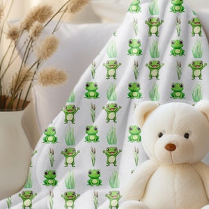 Frog Velveteen Throw Blanket: Nursery Decor (30x40)