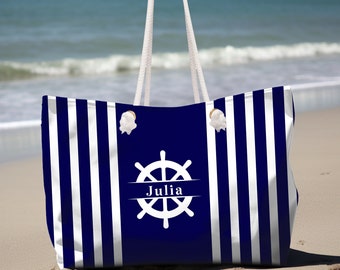 Personalized Weekender Bag, Overnight bag, Weekend tote, Carryon Bag, Travel bag, Weekender bag, Nautical beach bag, Summer Vacation