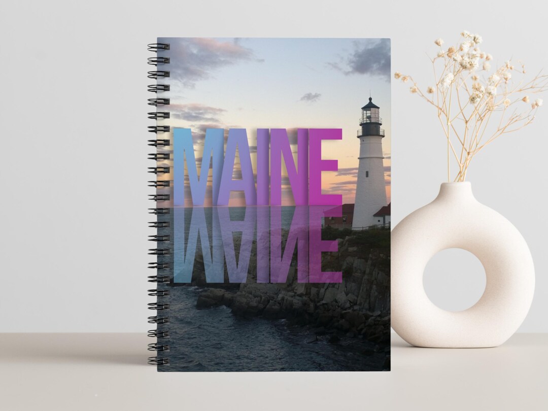 Maine Coastal Lighthouse Spiral Notebook: Ruled Line Journal - Etsy