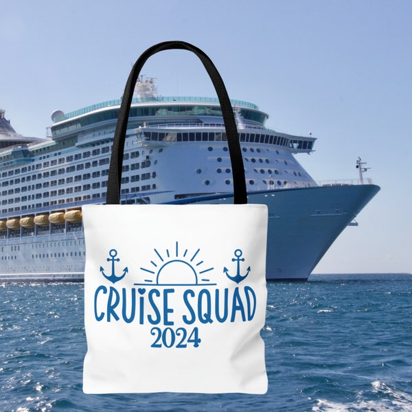 Cruise Squad Tote Bag, 3 Size Options bag, Tote Bag, 3 Size Options, Black or White Handles, Matching Bag,