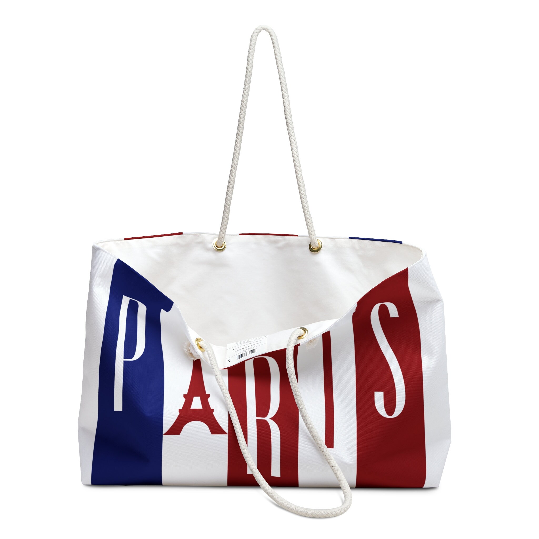 Paris Weekender Bag, Overnight Bag, Weekend Tote, Carryon Bag, Blue and