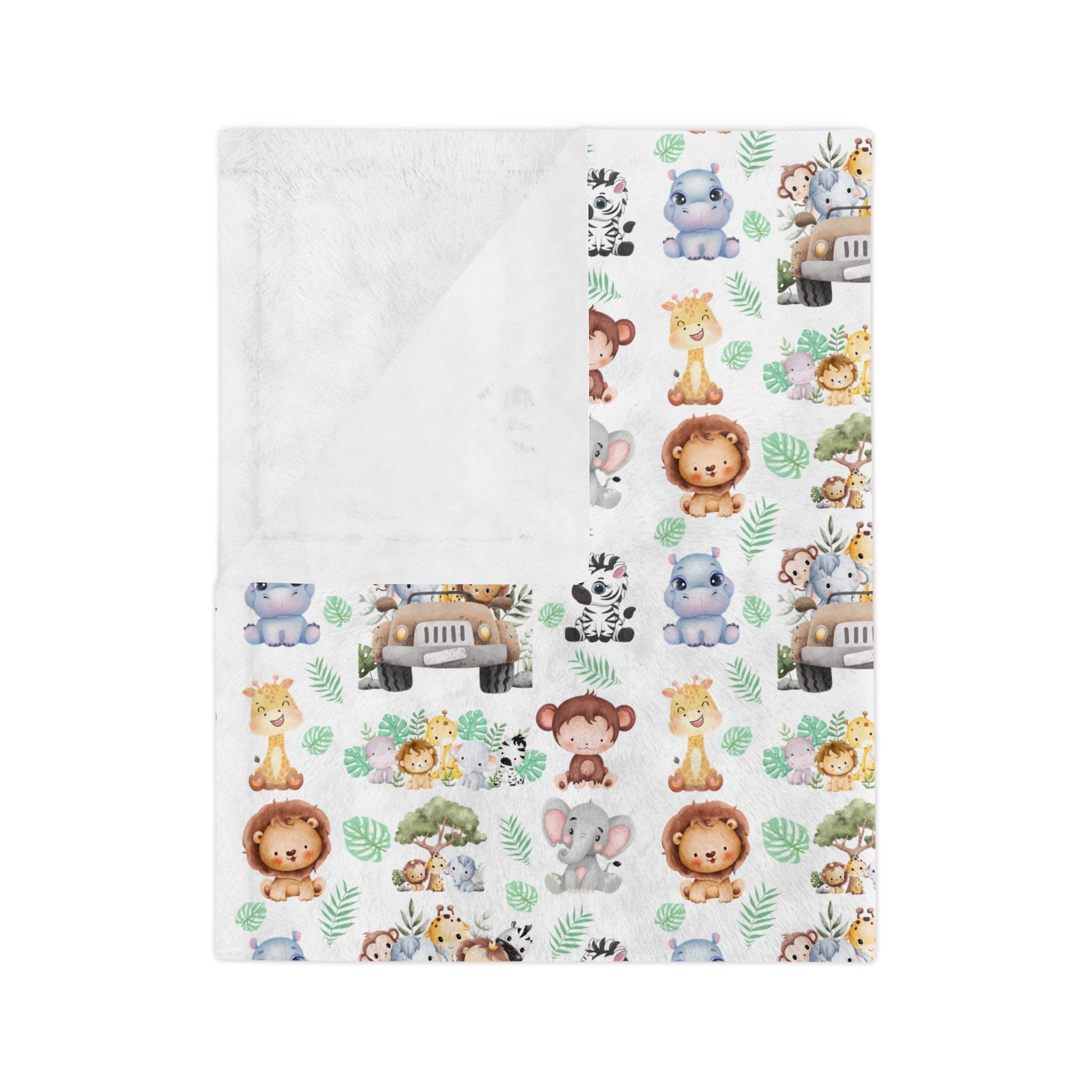 Baby Blanket Animal Print Velveteen Minky Blanket, Baby Blankie, Baby