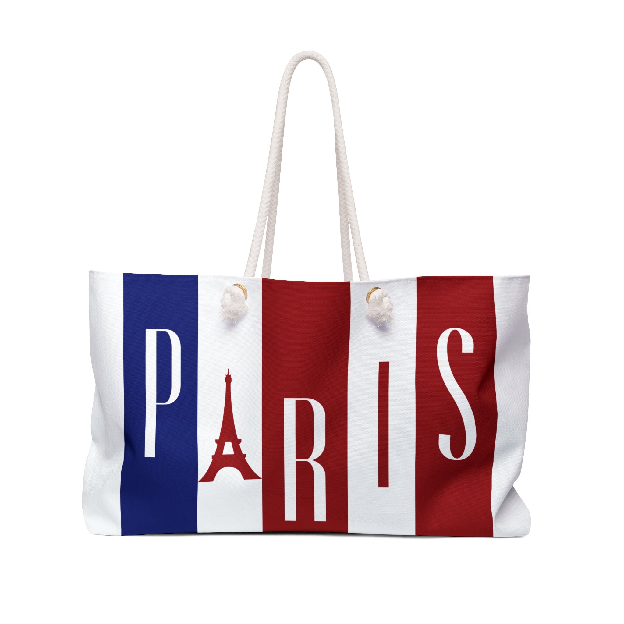 Paris Weekender Bag, Overnight Bag, Weekend Tote, Carryon Bag, Blue and