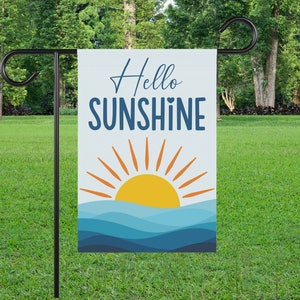 Hello Sunshine Summer Garden Flag, Welcome Summer Lawn Sign, Summer Outdoor Decor, Hello Sunshine Yard Flag