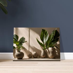 Póster de flores en jarrones - Impresión artística minimalista - Decoración para tu hogar