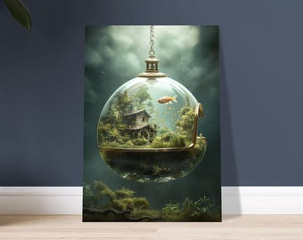 Fisch im Wasserglas Poster - Kunst auf Mattem Papier - Nachhaltig & Modern