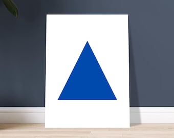 Blaues Dreieck Kunst Poster - Minimalistisches Design auf Klassischem Matten Papier - Nachhaltig & Langlebig