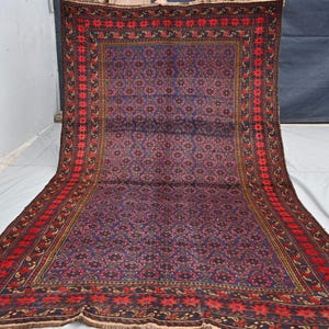 4&#39;11&quot;x8&#39;4&quot; ft Vintage Afghan Tribal Rug