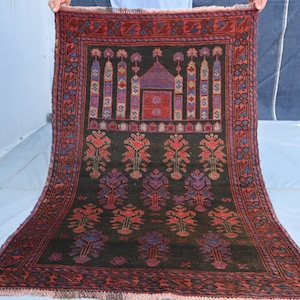2&#39;7&quot;x4&#39; ft Vintage Oriental Rug