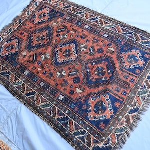 3&#39;7&quot;x4&#39;10&quot; FT Antique Baluch Rug