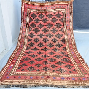 5&#39;1&quot;x8&#39;8&quot; ft Vintage Afghan Tribal Rug