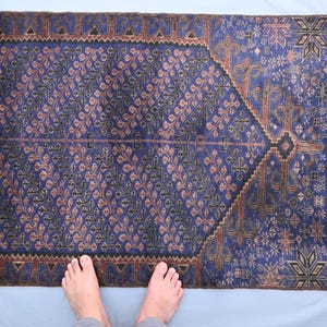 2&#39;10&quot;x8&#39; ft Vintage Afghan Runner Rug