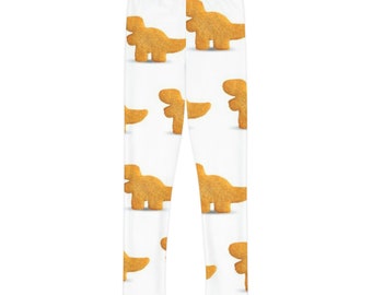 Roar-tastic Dino Nugget Kid Leggings: Adventure Awaits with these adorable dinosaur pants!