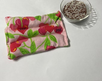 Microwave Heating pad with heart flowers print