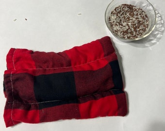 Microwave Heating pad / Red and Black flannel