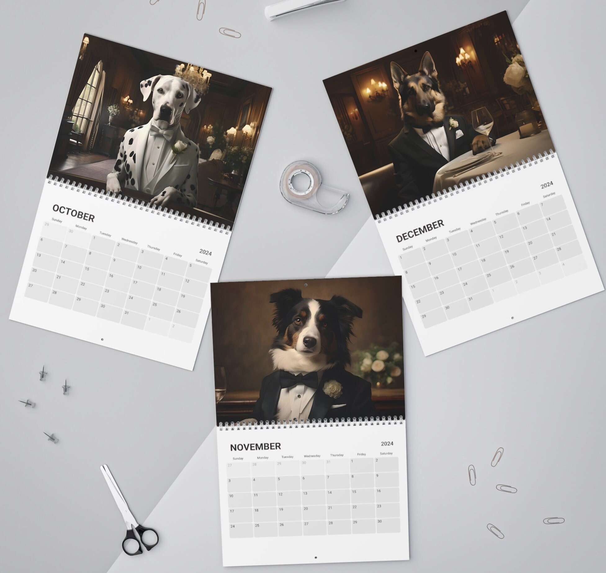 2024 Dog Calendar, 2024 Calendar Funny, Dog Lover Gift, New Year Wall