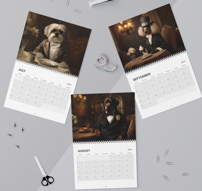 2024 Dog Calendar, 2024 Calendar Funny, Dog Lover Gift, New Year Wall
