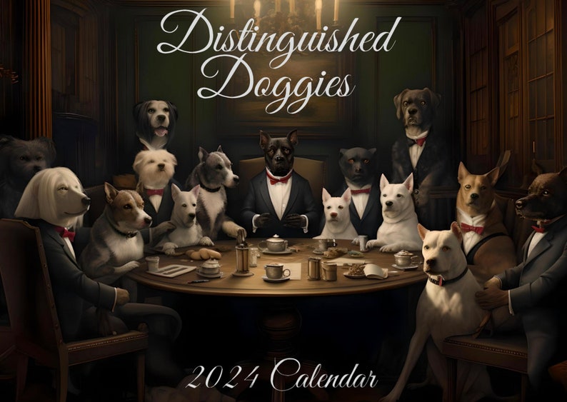 2024 Dog Calendar, 2024 Calendar Funny, Dog Lover Gift, New Year Wall