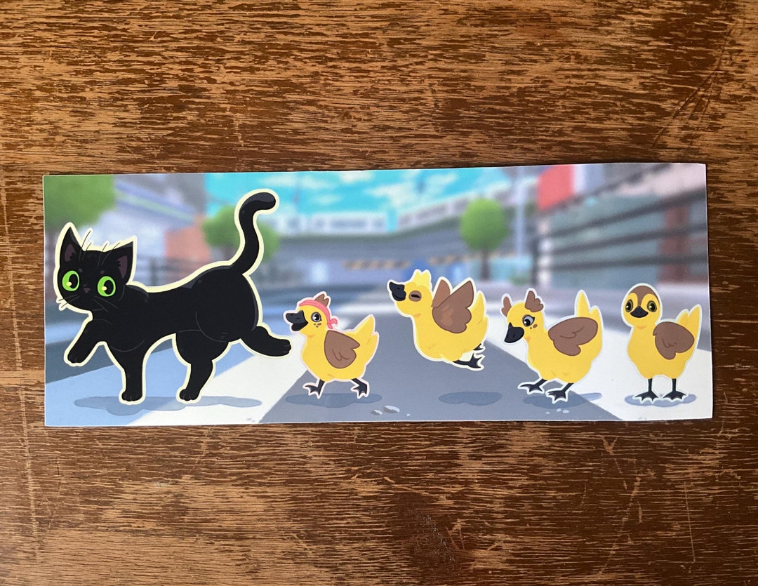 Little Kitty Big City - Glossy Sticker Sheet - Cute Cat and Duckling ...