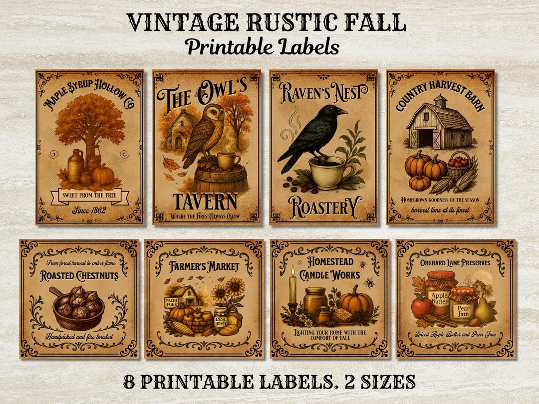 Fall Labels Printable Fall Labels Printable,vintage Pumpkin Lables,autumn Labels Printable ...