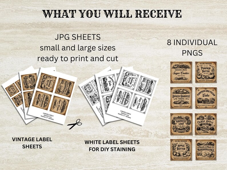 Vintage Fall Pantry Labels Printable,primitive Fall Autumn Pantry ...