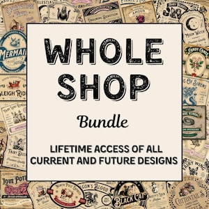 Whole Shop Bundle, Whole Shop Printable Labels, Entire Shop Printable Potion Labels, Whole Shop Apothecary Label, Digital Labels,Whole Store