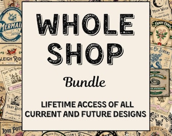 Hele winkelbundel, hele winkel afdrukbare labels, hele winkel afdrukbare dranketiketten, hele winkel apothekerslabel, digitale labels, hele winkel