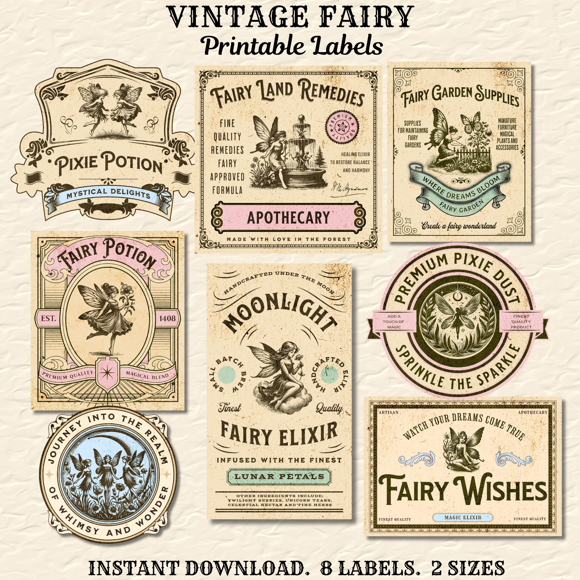 fairy-labels-vintage-fairy-printable-labels-fairy-apothecary-jar-labels-bottle-labels-potion-labels-vintage-fairy-junk-journal-old-fashioned-etsy for Free Printable Fairy Dust Labels Fairy Labels,vintage Fairy Printable Labels,fairy Apothecary Jar Labels Bottle Labels,potion Labels,vintage Fairy Junk Journal,old Fashioned - Etsy for Free Printable Fairy Dust Labels
